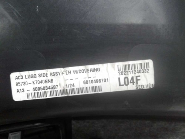 Hyundai İ10 Bagaj Sol Yan İç Bakaliti Trim Orj. 85730-K7040NNB (N-F-140)